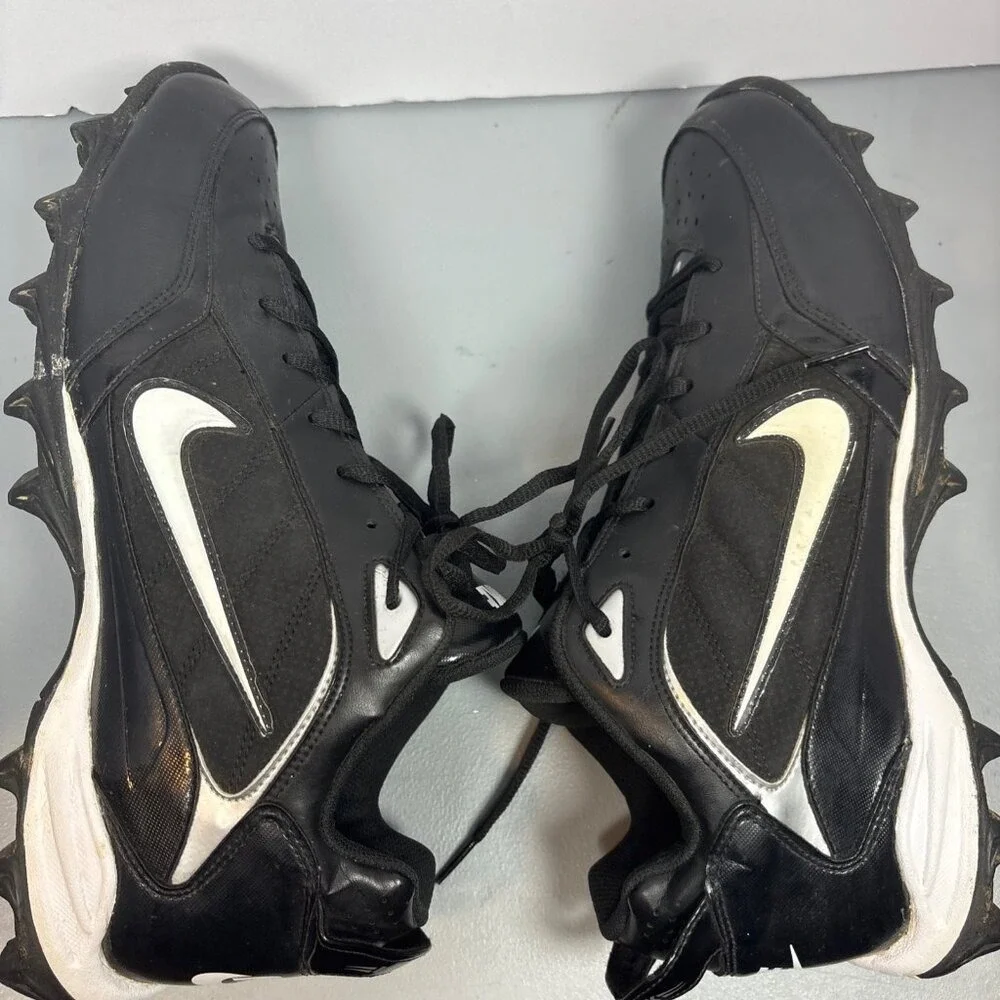 Nike Land Shark Football Cleats Mens 12‎ Black White Good Low Top 316358-011
